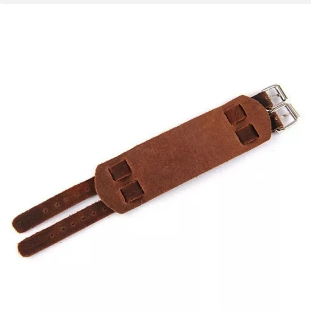 Men's Wide PU Leather Belt Strap Buckle Adjustable Cuff Wristband Bracelet